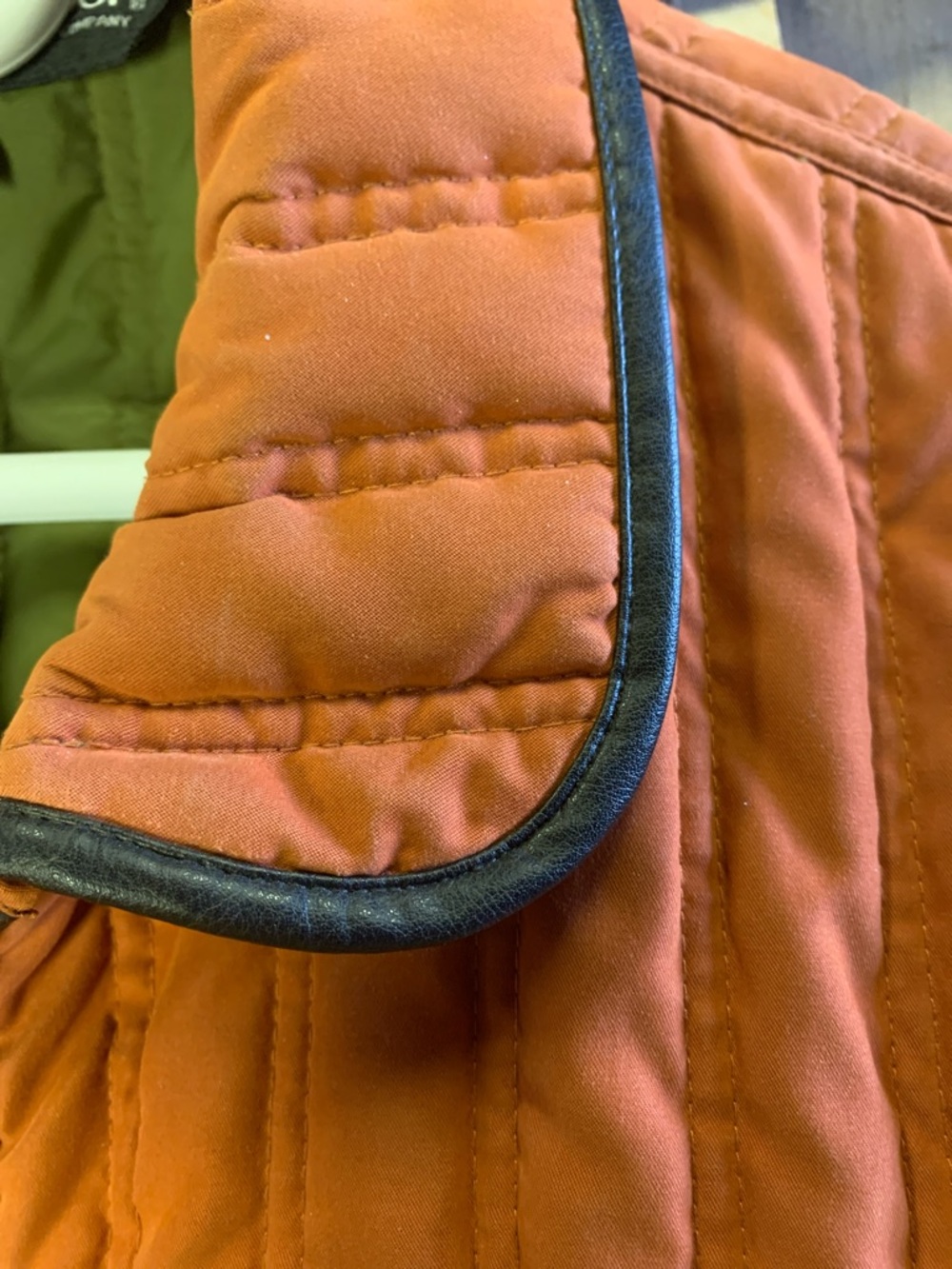Orange Quilted Weatherproof Jacket with Olive Lining - Women's XL - Picture 3 of 7